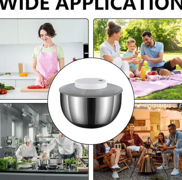 Salatslynger>Elektrisk salattørrer, frugt- og grøntsagstørrer, 4,5L stor automatisk salatgrøntsagstørrer, USB genopladelig salattørrer, salat, frugt- og grøntsags | CDON