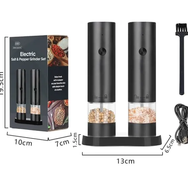 Elektrisk salt- og peberkværn - USB-genopladelig elektrisk peberkværn med opbevaringsboks Best