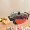 Elektriske Stegepander & Wokker>Elektrisk Shabu Hot Pot - Gryde med opvarmningsbase - 1360 W - 6 L kapacitet - Dobbeltkammer 2 rum - 220 V - Til familie og restaurant