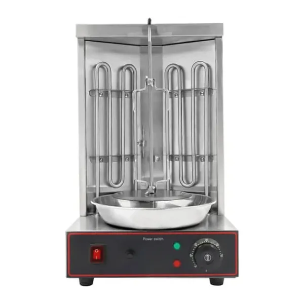 Grill-Ovne & Ovn Med Roterende Stegespyd>Elektrisk Shawarma Grillmaskine, 3000W Effekt, Automatisk Rotationsdesign,Sølv