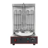 Grill-Ovne & Ovn Med Roterende Stegespyd>Elektrisk shawarma- og kebabgrill - Vertikal - 3000 W - 50–300 °C Justerbar Temp - 360° Automatisk Rotation - Rustfrit Stål 201 - Sølv