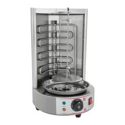 Grill-Ovne & Ovn Med Roterende Stegespyd>Elektrisk Shawarma/Döner Grill - Vertikal Rotisseri - Automatisk Rotation - Drypbakke - 2,5 kW - 220 V EU-stik - 29,5×38×48 cm