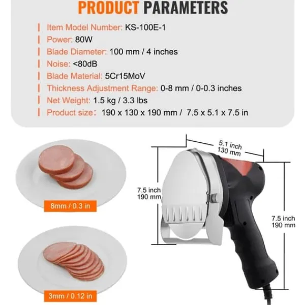 Elektrisk shawarma-kniv til tyrkisk döner kebab og gyros med 2 blade. Effektiv skæring af kød! Best