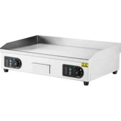 Elektrisk stegeplade, 73x40x1 cm, rustfrit stål, justerbar temperatur Best
