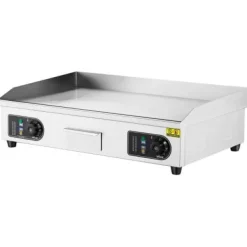 Elektrisk stegeplade, 73x40x1 cm, rustfrit stål, justerbar temperatur Best