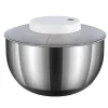 Salatslynger>Elektrisk stor salatspinder rustfrit stål 4500 ml Effektiv salatspinder til tørring af bladgrøntsager frugt