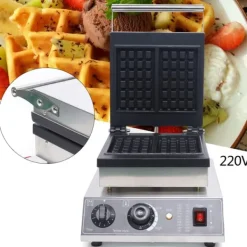 Vaffeljern>Elektrisk Vaffeljern, 2000W Effekt, Justerbar Temperatur og Timer,2