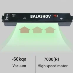 Elektrisk vakuumpakker - Bordmodel - 30 cm svejselængde - Undertryk -60 kPa - 80-100 W - EU-stik 220 V - Inkl. 10 poser - Sort Discount