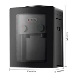 Elektrisk Vanddispenser, Kompakt Størrelse, Varme/Kulde Funktionalitet, Rustfrit Stål Inderside,Sort Clearance