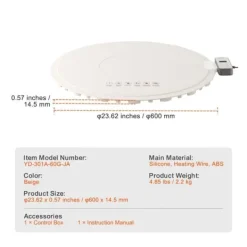 Elektrisk varmebakke, rullebar madvarmemåtte m/ temperaturkontrol, perfekt til buffet, holder mad varm. New