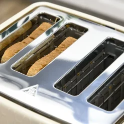Elkedel & brødrister sæt, 1,7 L, 4 skiver, 7 indstillinger, optøning/opvarmning, auto-sluk, beige Clearance