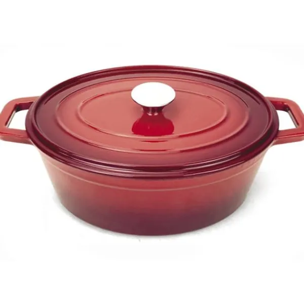 Emaljeret støbejernsgryde 4 l rød - Hendi 626849 New