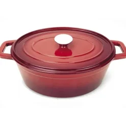 Emaljeret støbejernsgryde 4 l rød - Hendi 626849 New