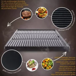 Enameled Cast Iron Griddle Plate, Reversible Ribbed and Smooth Sides, Anthracite, 45.5 x 35 cm Online