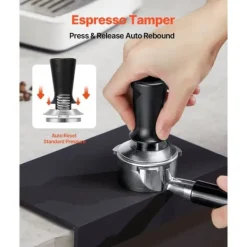 Kaffemaskiner Til God Kaffe>Espresso Tamper 51mm, Rustfrit Stål Kaffe Tamper, med Fjederfunktion