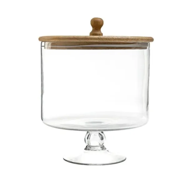 Kagedåser>Fad | TRÆKOLONI | glas på base L | 24x18 cm | 886749