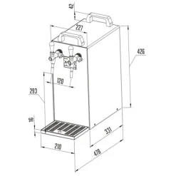 Fadølsanlæg - kontakt 40 2-sidet tør køler, kontinuerlig køler 50 liter/h, inkl. Dispensersøjle, Green Line, KEG 2:Typ G, KEG:NC adapter Clearance