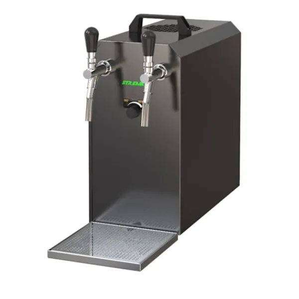 Fadølsanlæg, Øldispenser, Øl Køledispenser STREAM 50 ølkasse, gennemstrømningskøler, 2-linjers tørkøler, op til 55 liter/h - BLACK EDITION New