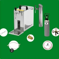 fadølsanlæg, PYGMY 25 1-sidet tør køler, 35 liter/h, inkl. Dispenser, Green Line, KEG:Type M Outlet