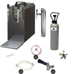 fadølsanlæg STREAM 50 ølkasse, gennemstrømningskøler, 2-linjers tørkøler, op til 55 liter/h - BLACK EDITION, KEG:uden, KEG 2:NC adapter Outlet