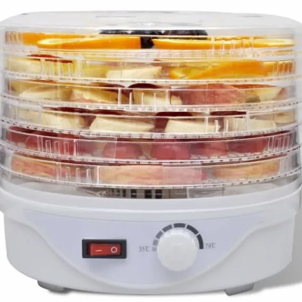 Dehydratorer>Fødevaredehydrator med 6 stabelbare bakker - Tørring af frugt og grøntsager | Farve: Transparent