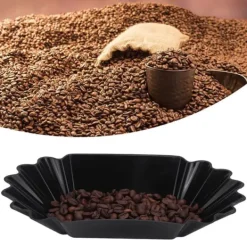 Fødevaregodkendt PP-plastik til kaffebønner, prøvebakke, tallerken, beholder, køkkentilbehør, sort Clearance