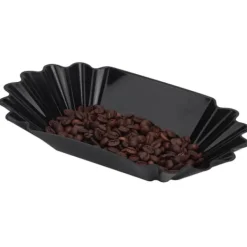 Fødevaregodkendt PP-plastik til kaffebønner, prøvebakke, tallerken, beholder, køkkentilbehør, sort Clearance