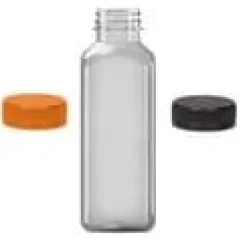 Beholdere Til Mad & Drikkevarer>Firkantede PET-flasker 500 ml med låg, perfekte til smoothies og juicer, 50 stk.