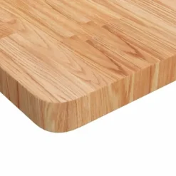 Firkantet bordplade i massivt egetræ - Behandlet | Farve: Lysebrun | Størrelse: 60x60x4 cm Sale