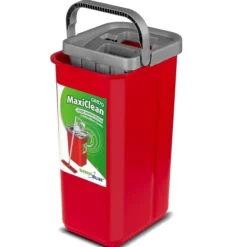 Flad moppe + spand + teleskopstang + 2 x mikrofiberpude 5,7 l gulvrengøring XXL sæt roterende hoved Clearance