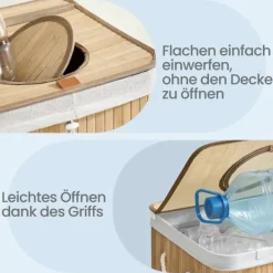 Flaskegenbrugsbeholder, 40,5x40,5x61 cm, Beige Discount