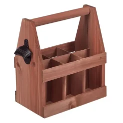 Flaskeholder, Træ, 28x27,5x15 cm, Brun