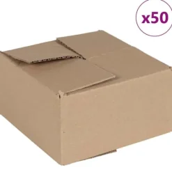 Opbevaringsæsker Til Hjemmet>Foldbar opbevaringskasse - 50 stk Brun | Størrelse: 15x15x8 cm | Materiale: Pap