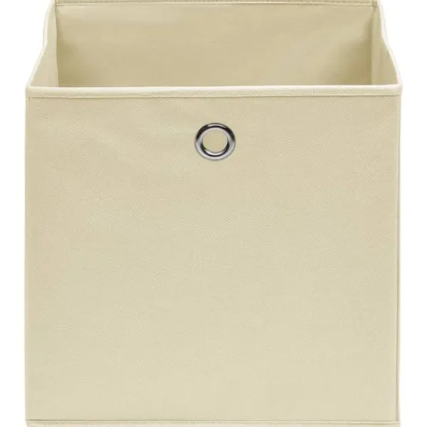 Foldbare opbevaringskasser 4 stk. - Praktisk stofkasser til opbevaring | Farve: Creme | Størrelse: 32x32x32 cm