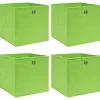 Foldbare opbevaringskasser 4 stk. | Størrelse: 32x32x32 cm | Farve: Grøn Online