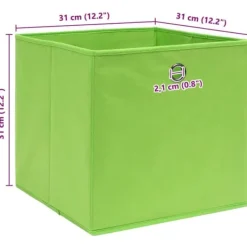 Foldbare opbevaringskasser 4 stk. | Størrelse: 32x32x32 cm | Farve: Grøn Online