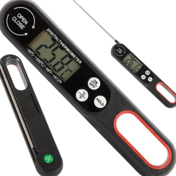 Foldbart digitalt køkkentermometer Instant Read Black Sale