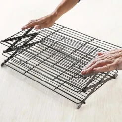 Foldbart 3-lags kagekølestativ i rustfrit stål - Perfekt til bagning og oliedrypning New