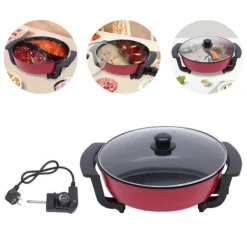Fonduegryde - Elektrisk med varmeplade og låg - 6 liter - 2 rum - 1300 W - Himmelblå Sale