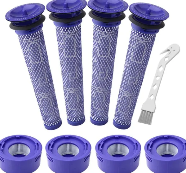For- og efterfilter til Dyson V7/8 4+4 stk Blå Clearance