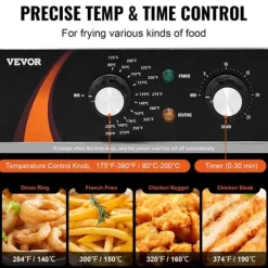 Frituregryde, 9 Qt kapacitet, 1750W effekt, 220V spænding, uafhængig temperaturkontrol, CE-certificeret New