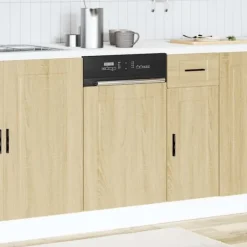 Frontpanel til opvaskemaskine i konstrueret træ - Porto | Farve: Sonoma-eg | Størrelse: 45x1,5x67 cm Online