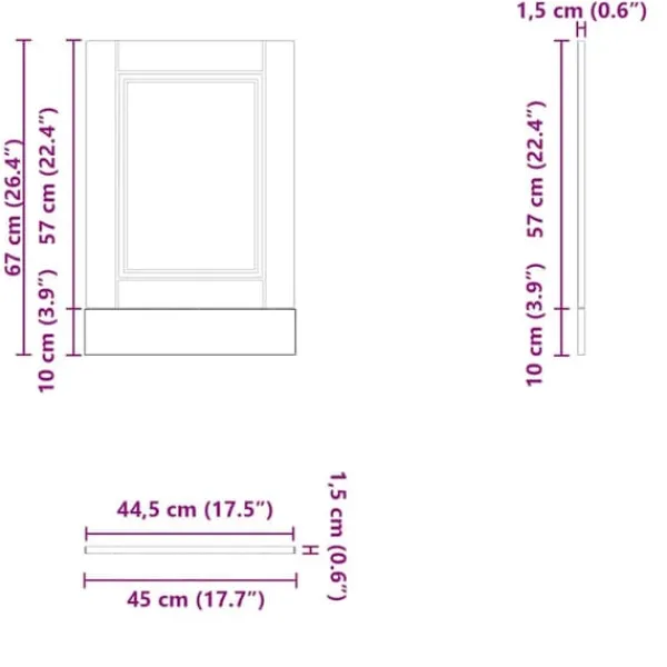 Frontpanel til opvaskemaskine i konstrueret træ - Porto | Farve: Sonoma-eg | Størrelse: 45x1,5x67 cm Online
