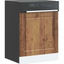 Opvaskemaskiner>Frontpanel til opvaskemaskine - Antikt træ | Størrelse: 60x1,5x67 cm