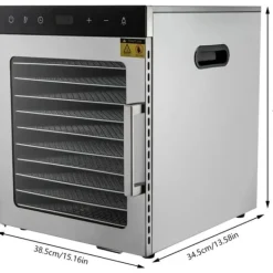 Frugttørrer - Fødevaredehydrator - 10 Bakker - 800 W - 220 V - Rustfrit Stål - 30–90 °C Justerbar - Orange Outlet