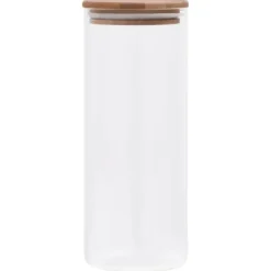 Förvaringsburkar i glas med bambulock 6 st | Volym: 1000 ml | Färg: Genomskinlig Discount
