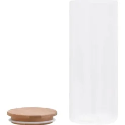 Förvaringsburkar i glas med bambulock 6 st | Volym: 1000 ml | Färg: Genomskinlig Discount