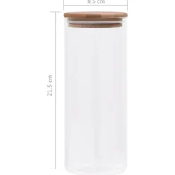 Förvaringsburkar i glas med bambulock 6 st | Volym: 1000 ml | Färg: Genomskinlig Discount
