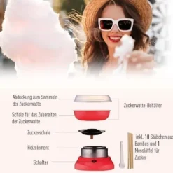 Fuleadture Candyfloss, rød – Producent af candyfloss til fester og fester Outlet