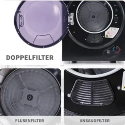 Fuleadture tørretumbler vægmonterbar 2,5 kg med timer, overophedningsbeskyttelse og PTC keramisk kogeplade Sale